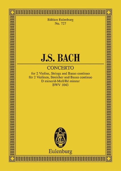 Bach: Double Concerto D minor BWV 1043 (Study Score) published by Eulenburg